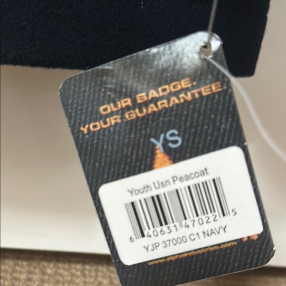 New Alpha Industries Classic Navy Pea Coat for Kids - Picture 3 of 3